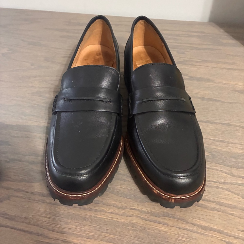 Madewell Women's 8 The Corinne Lugsole Loafers Black Classic Timeless Career - Picture 7 of 13